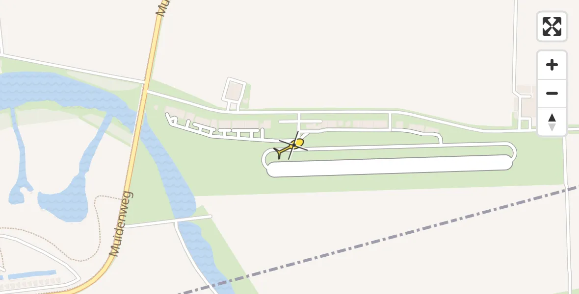 Routekaart van de vlucht: Politiehelikopter naar Vliegveld Midden-Zeeland