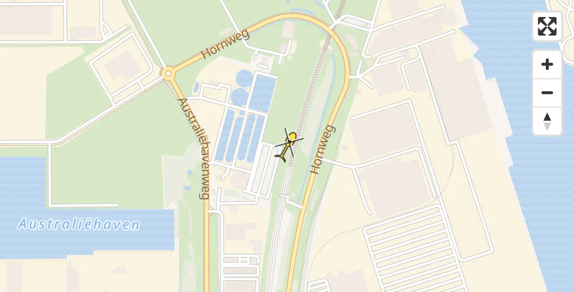 Routekaart van de vlucht: Lifeliner 1 naar Amsterdam Heliport