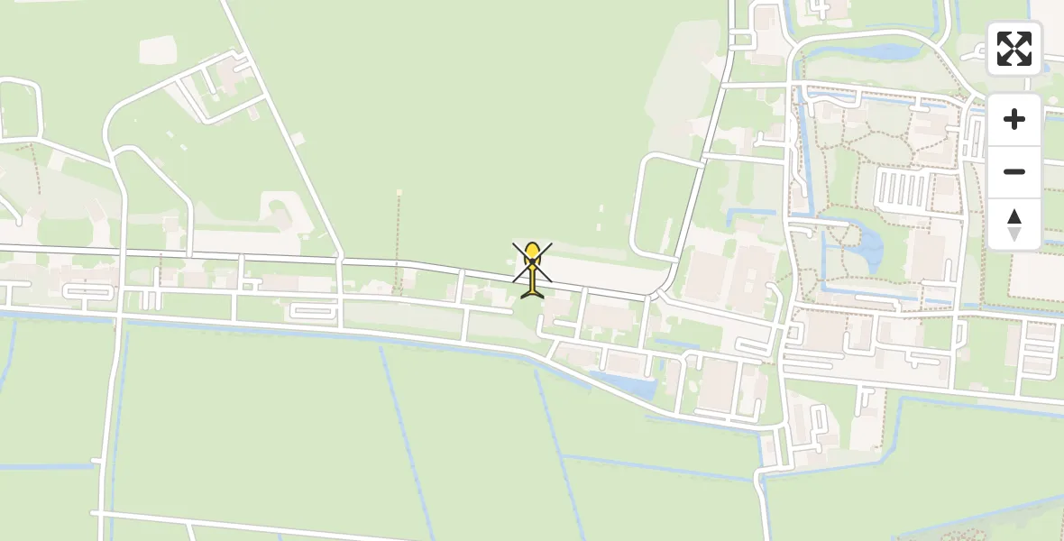 Vluchtroute Ambulancehelikopter van Vliegbasis Leeuwarden naar Vliegbasis Leeuwarden