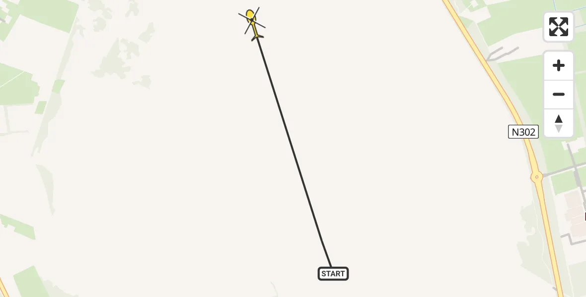 Routekaart van de vlucht: Politiehelikopter naar Ermelo, Speulderveld