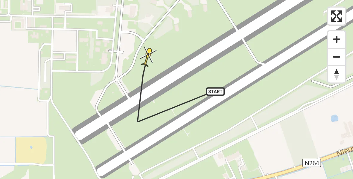 Routekaart van de vlucht: Lifeliner 3 naar Vliegbasis Volkel, Zeelandsedijk