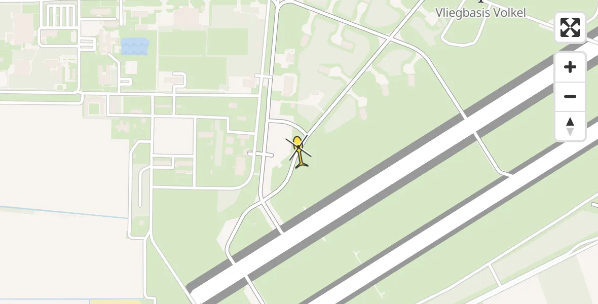Vluchtroute Politiehelikopter van Vliegbasis Volkel naar Vliegbasis Volkel