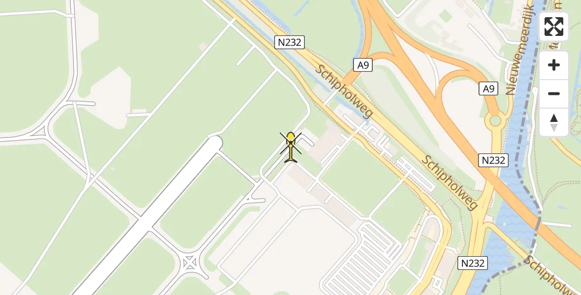 Vluchtroute Politiehelikopter van Schiphol naar Schiphol