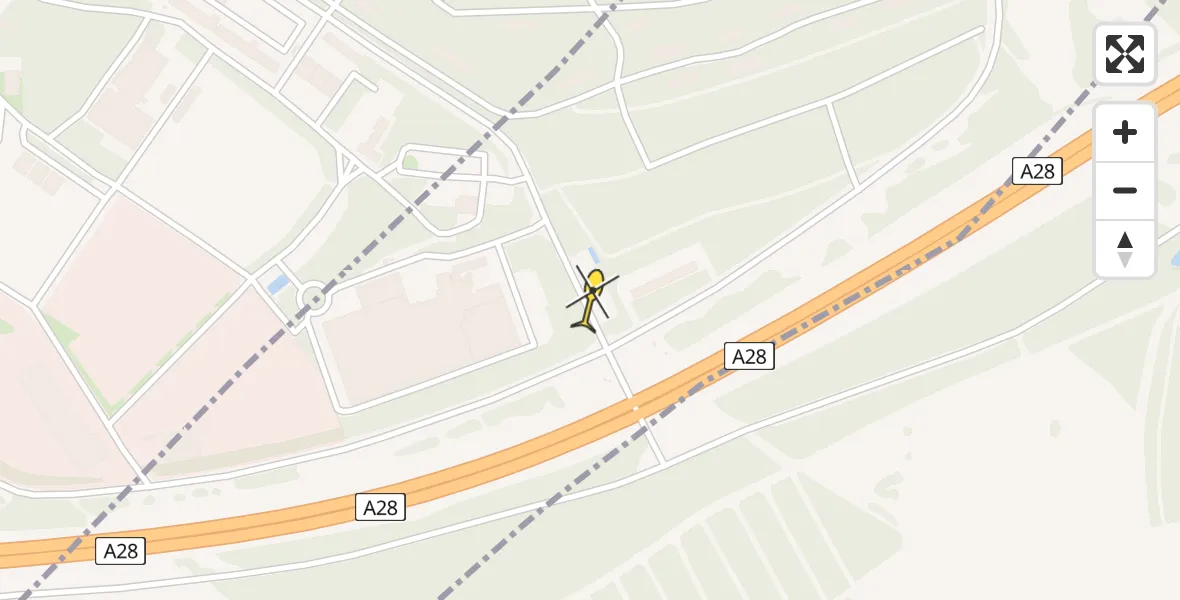 Routekaart van de vlucht: Politiehelikopter naar Amersfoort