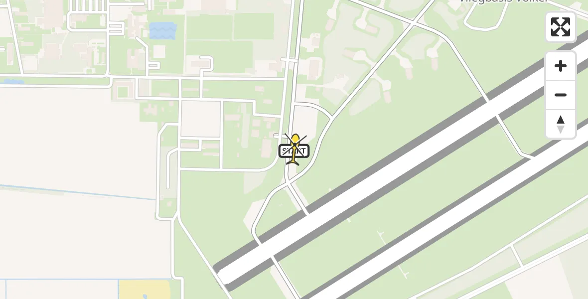 Vluchtroute Politiehelikopter van Vliegbasis Volkel naar Vliegbasis Volkel