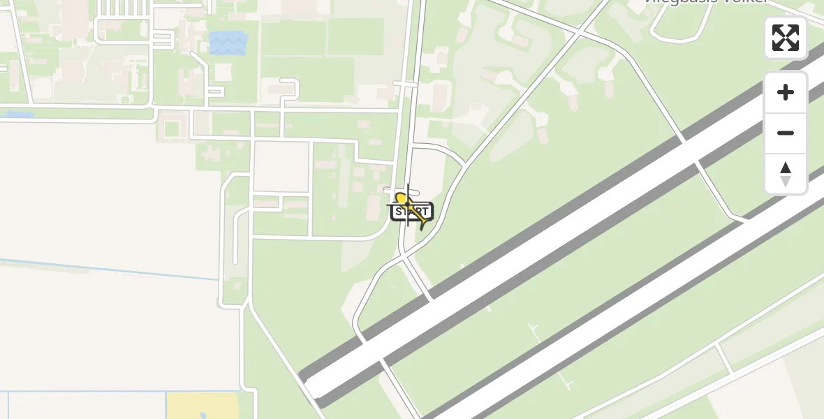 Routekaart van de vlucht: Politieheli naar Vliegbasis Volkel, Zeelandsedijk