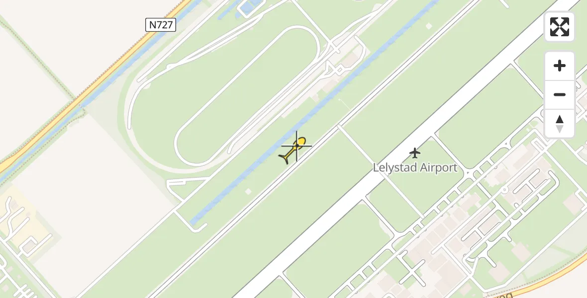 Routekaart van de vlucht: Traumaheli naar Lelystad Airport