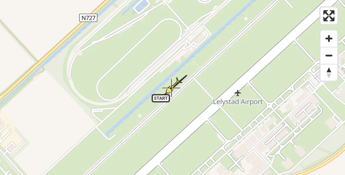 Routekaart van de vlucht: Traumahelikopter naar Lelystad Airport, Talingweg