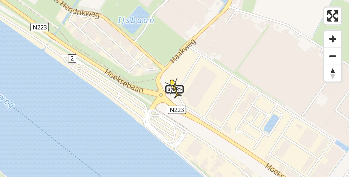 Routekaart van de vlucht: Lifeliner 2 naar Hoek van Holland, Kruin