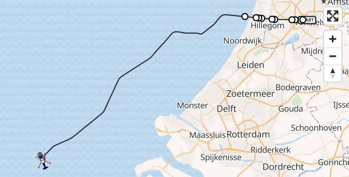 Vluchtroute Politiehelikopter Schiphol - , 10 april 2025, 16:24