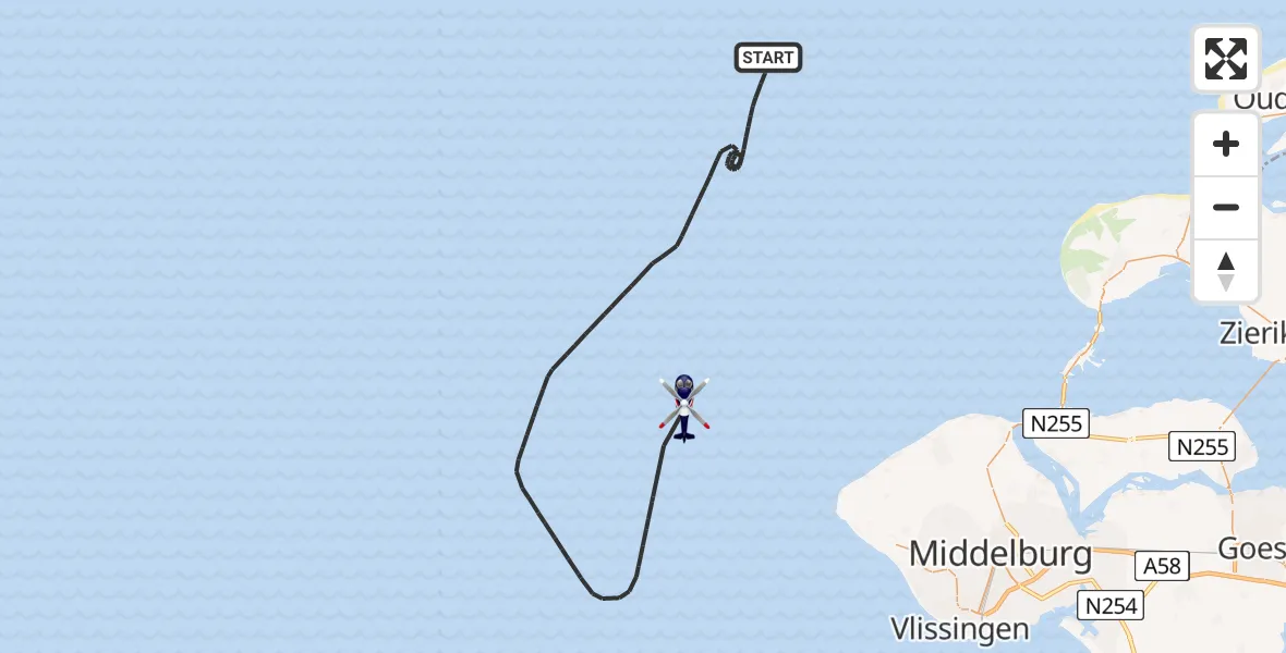 Vluchtroute Politiehelikopter  - , 10 april 2025, 16:58