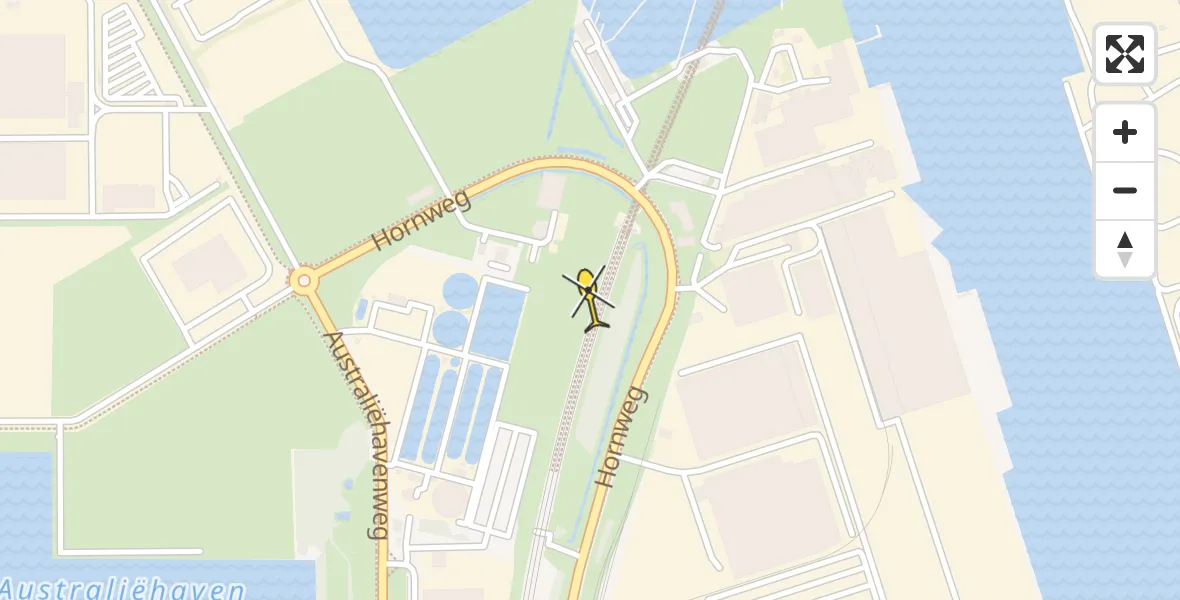 Routekaart van de vlucht: Lifeliner 1 naar Amsterdam Heliport