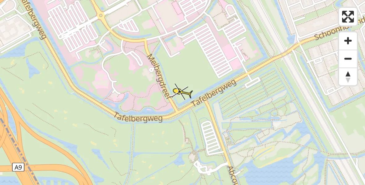 Routekaart van de vlucht: Lifeliner 1 naar Academisch Medisch Centrum (AMC)