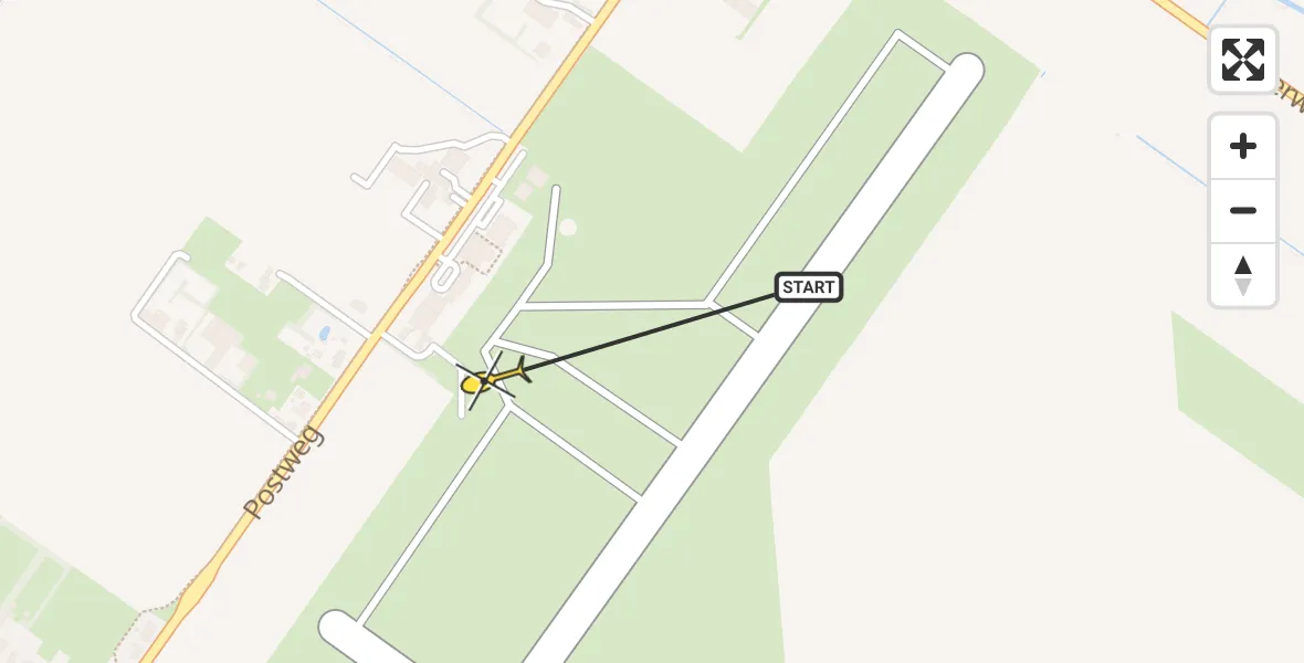 Routekaart van de vlucht: Politiehelikopter naar Texel International Airport, Postweg