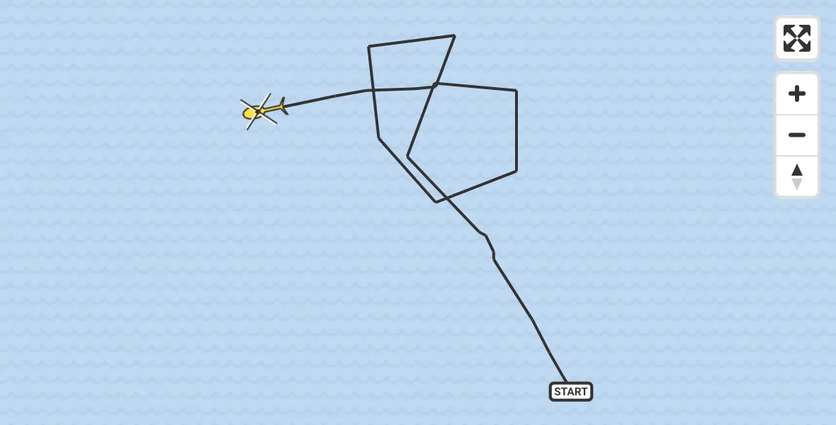 Vluchtroute Kustwachthelikopter van  naar 