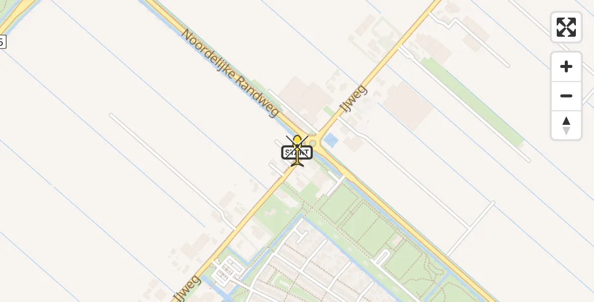 Routekaart van de vlucht: Lifeliner 1 naar Nieuw-Vennep, IJweg