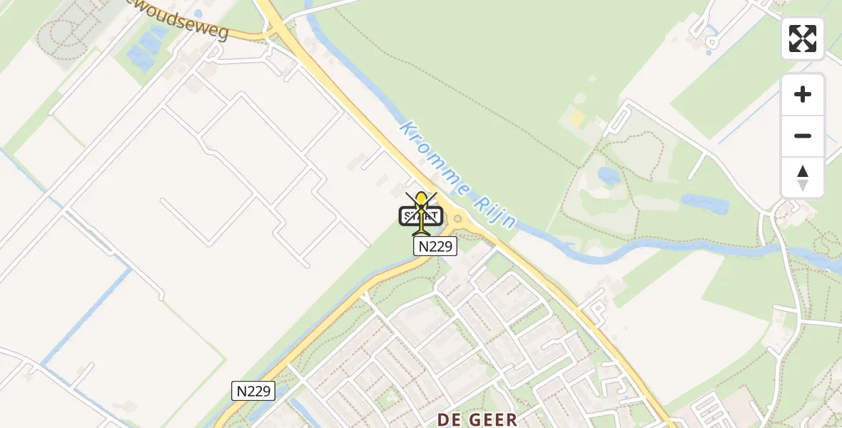 Routekaart van de vlucht: Lifeliner 3 naar Wijk bij Duurstede, Graaf van Lynden van Sandenburgweg