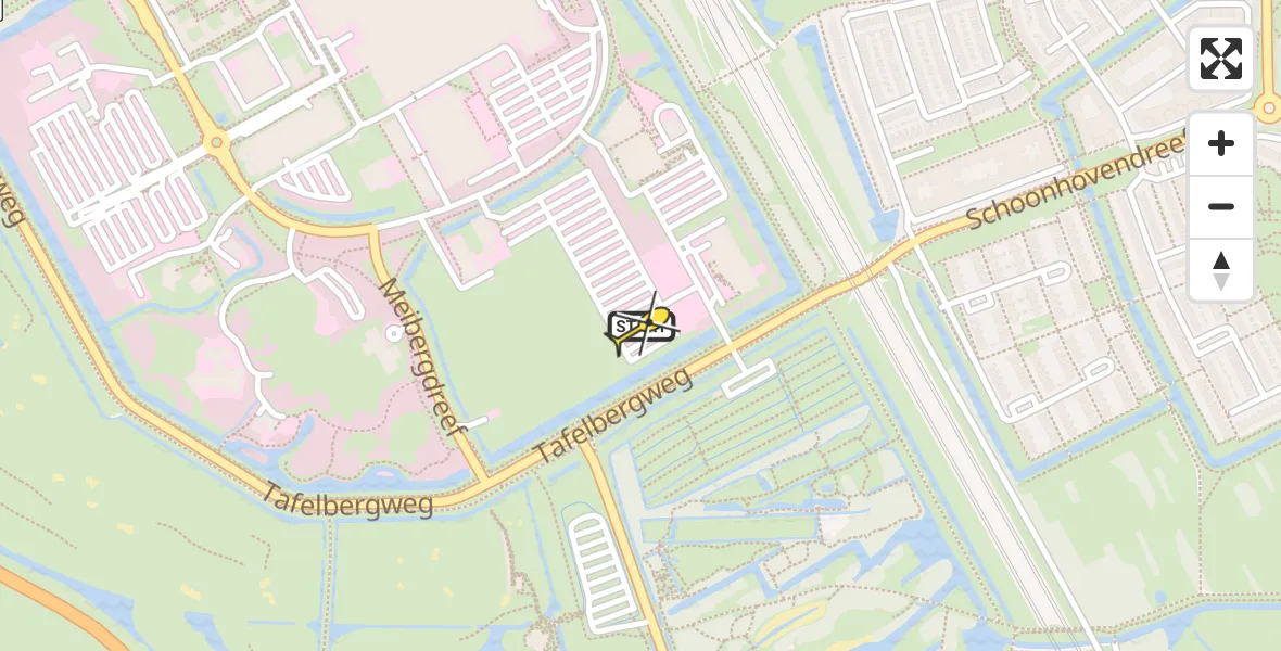 Routekaart van de vlucht: Lifeliner 1 naar Academisch Medisch Centrum (AMC), Meibergdreef