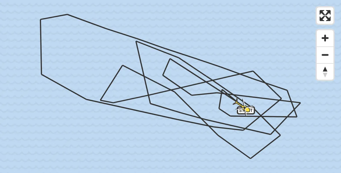 Routekaart van de vlucht: Kustwachthelikopter naar 