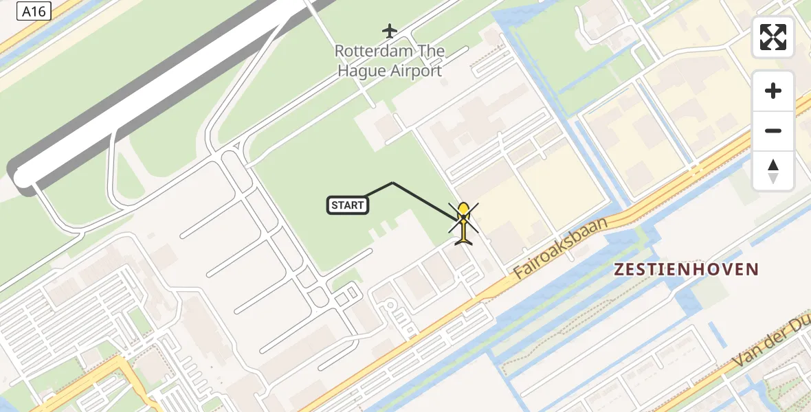 Routekaart van de vlucht: Lifeliner 2 naar Rotterdam The Hague Airport, Brandenburgbaan