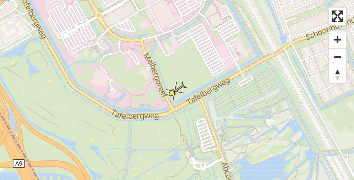 Routekaart van de vlucht: Lifeliner 3 naar Academisch Medisch Centrum (AMC)