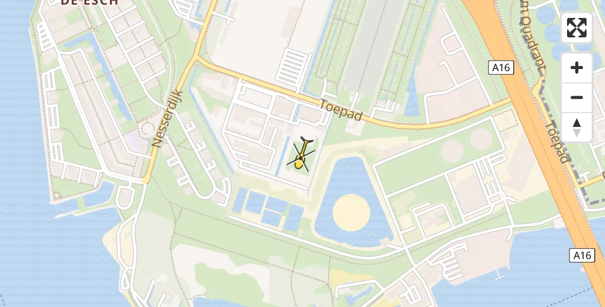 Routekaart van de vlucht: Politiehelikopter naar Rotterdam