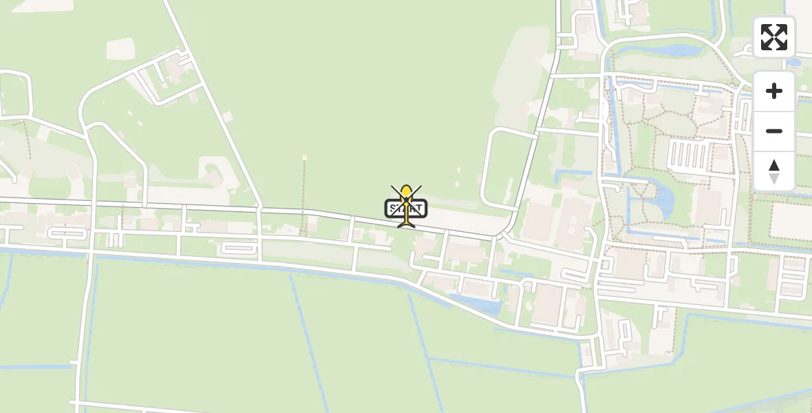 Vluchtroute Ambulancehelikopter van Vliegbasis Leeuwarden naar Vliegbasis Leeuwarden