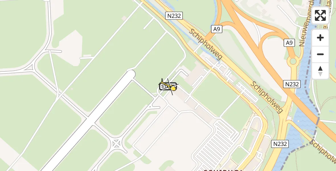 Routekaart van de vlucht: Politieheli naar Schiphol, Thermiekstraat