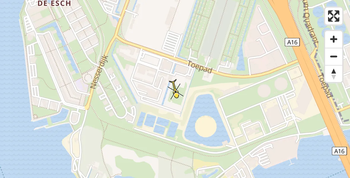 Routekaart van de vlucht: Politiehelikopter naar Rotterdam