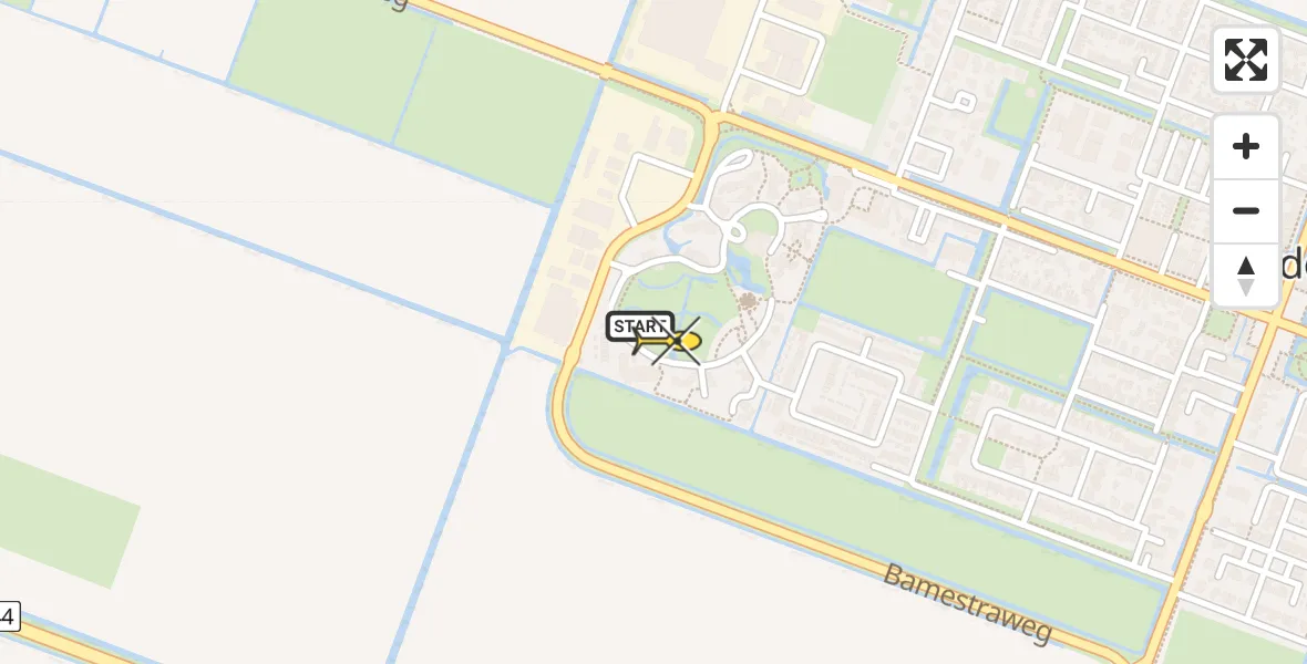 Routekaart van de vlucht: Lifeliner 1 naar Middenbeemster, Hemsterhuisweg