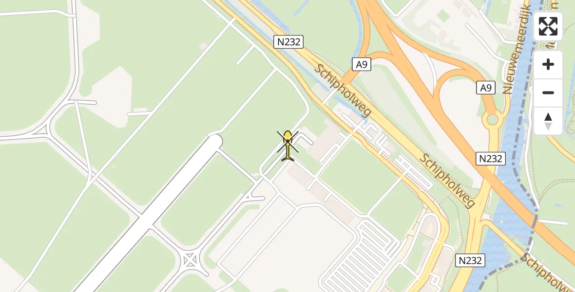 Vluchtroute Politiehelikopter van Schiphol naar Schiphol