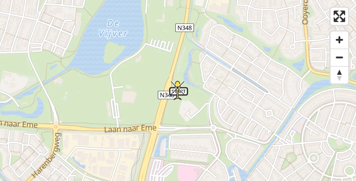 Routekaart van de vlucht: Lifeliner 3 naar Zutphen, Den Elterweg