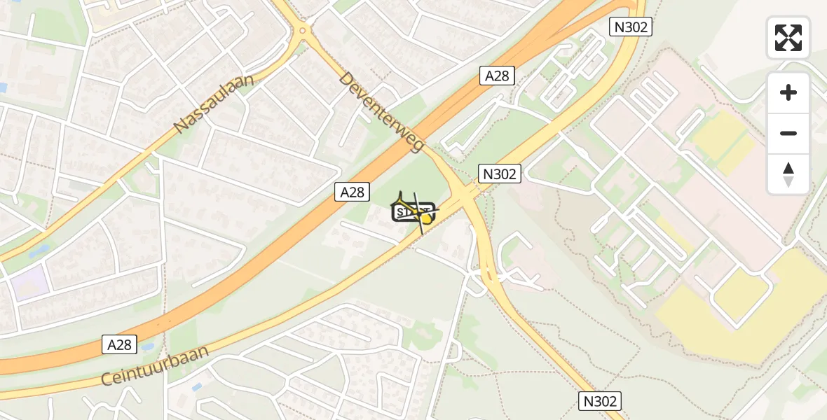 Routekaart van de vlucht: Lifeliner 1 naar Harderwijk, Fazantlaan