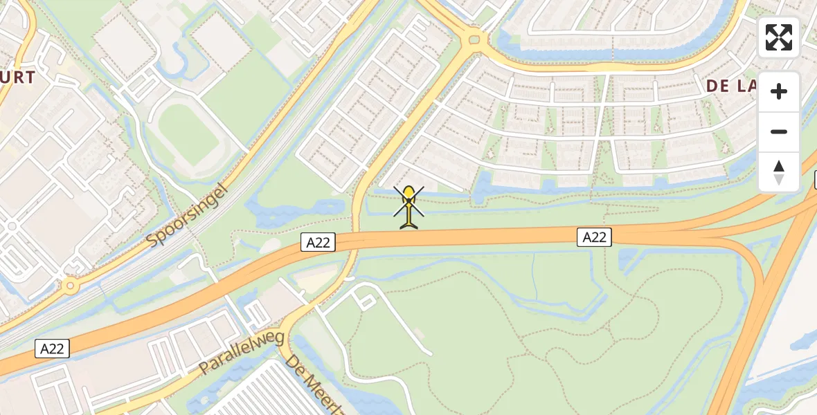 Routekaart van de vlucht: Lifeliner 1 naar Beverwijk