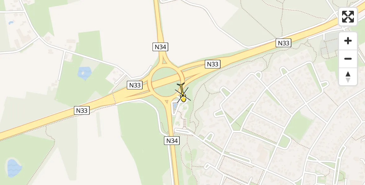 Routekaart van de vlucht: Lifeliner 4 naar Gieten