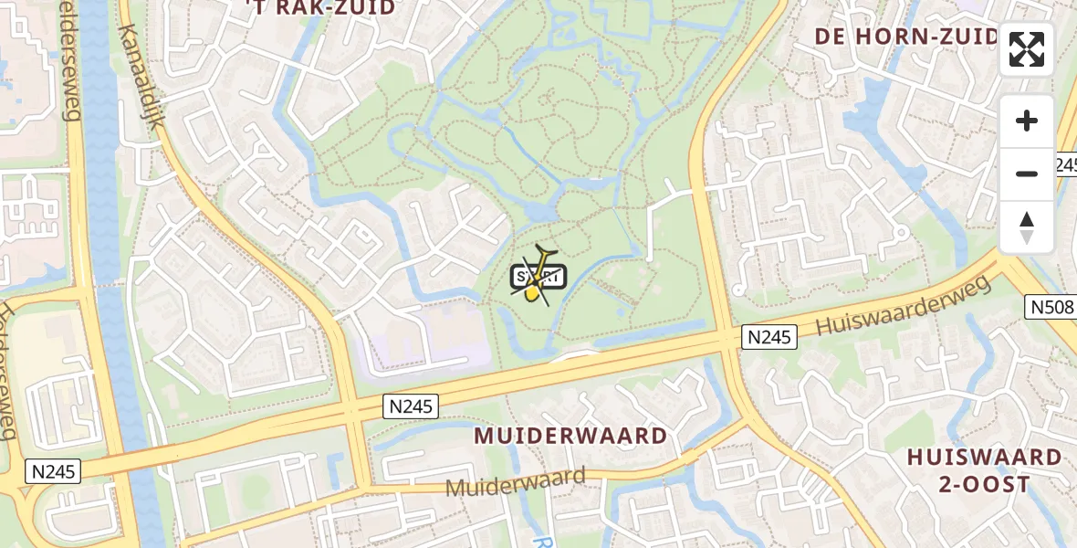 Routekaart van de vlucht: Lifeliner 1 naar Alkmaar, Heukelspad