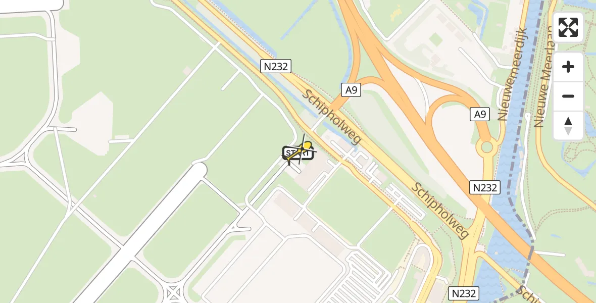 Vluchtroute Politiehelikopter van Schiphol naar Schiphol