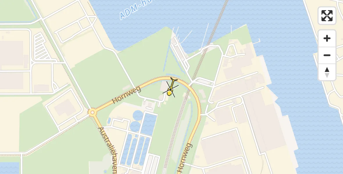 Routekaart van de vlucht: Lifeliner 1 naar Amsterdam Heliport