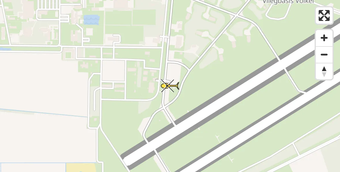 Vluchtroute Politiehelikopter van Vliegbasis Volkel naar Vliegbasis Volkel