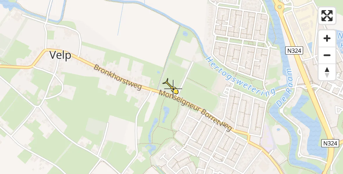 Routekaart van de vlucht: Lifeliner 3 naar Grave