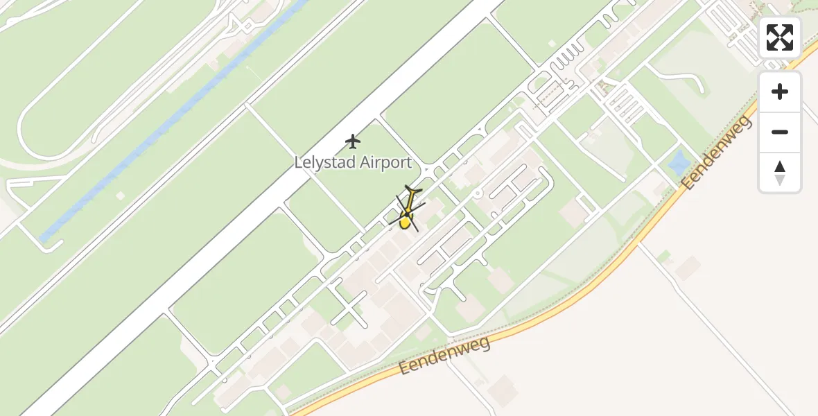Routekaart van de vlucht: Traumaheli naar Lelystad Airport