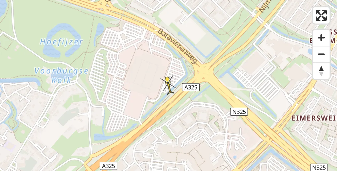 Routekaart van de vlucht: Lifeliner 1 naar Arnhem