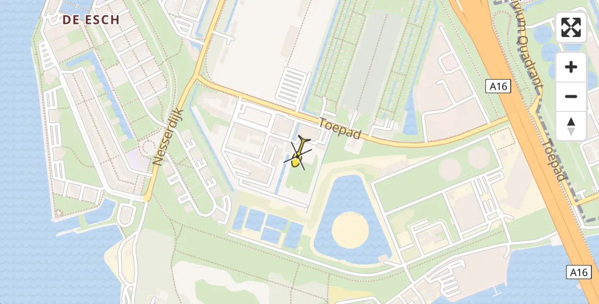 Routekaart van de vlucht: Politiehelikopter naar Rotterdam