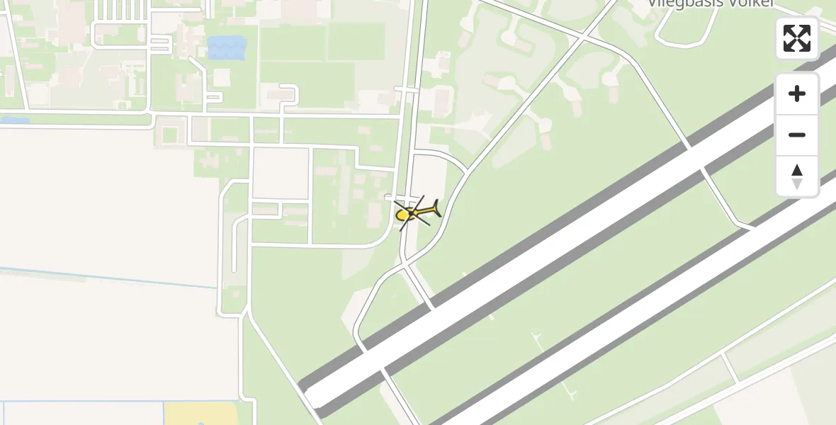 Vluchtroute Politiehelikopter van Vliegbasis Volkel naar Vliegbasis Volkel