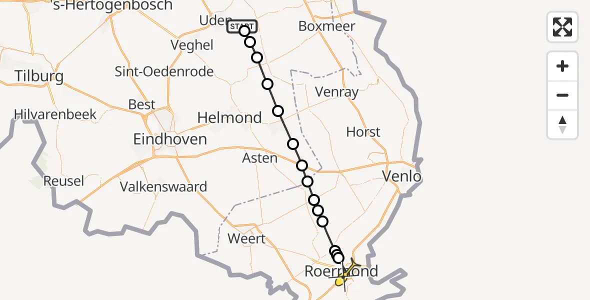 Routekaart van de vlucht: Lifeliner 3 naar Roermond, Jeanny van Kuppeveltpad