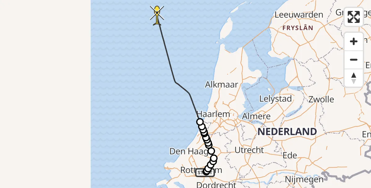 Routekaart van de vlucht: Politieheli naar Rivium Quadrant