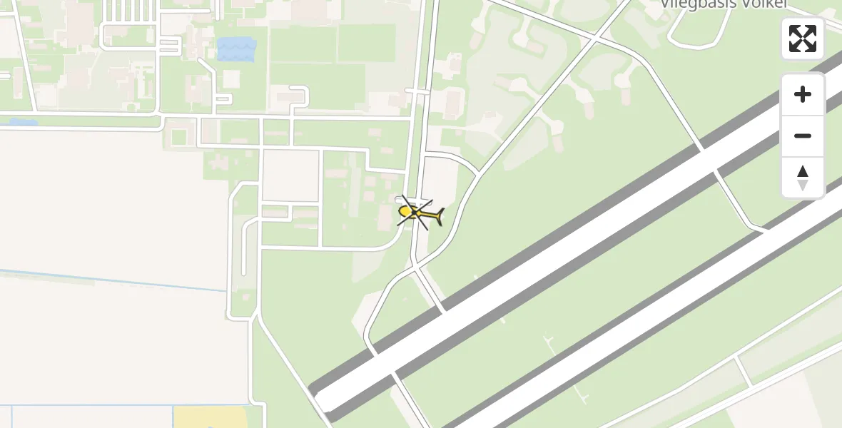 Vluchtroute Politiehelikopter van Vliegbasis Volkel naar Vliegbasis Volkel