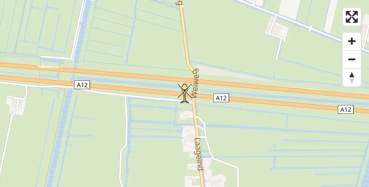 Routekaart van de vlucht: Lifeliner 2 naar Nieuwerbrug aan den Rijn