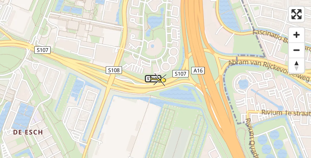 Routekaart van de vlucht: Lifeliner 2 naar Rotterdam, Abram van Rijckevorselweg