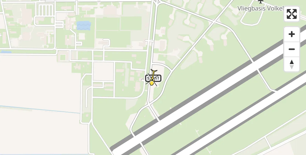 Routekaart van de vlucht: Lifeliner 3 naar Vliegbasis Volkel, Zeelandsedijk